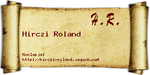 Hirczi Roland névjegykártya